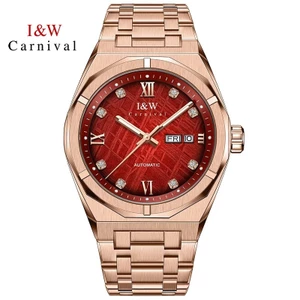 Đồng Hồ Nam Chính Hãng I&W Carnival 751G-T19 Full Box Chống Nước Kính Sapphire (Máy Cơ Tự Động)