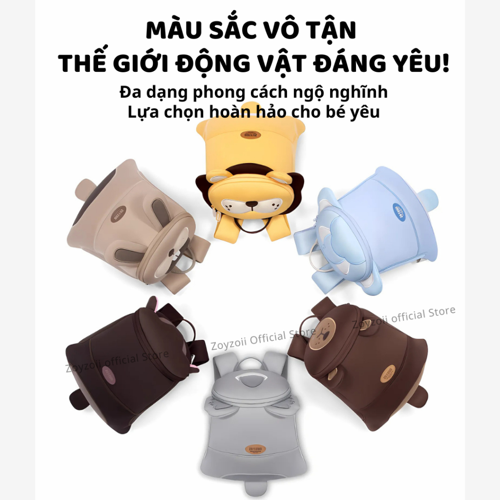 Balo Mầm Non Zoyzoii Cho Bé Trai Bé Gái Đi Học Mẫu Giáo Nhiều Hình Dễ Thương Cao Cấp