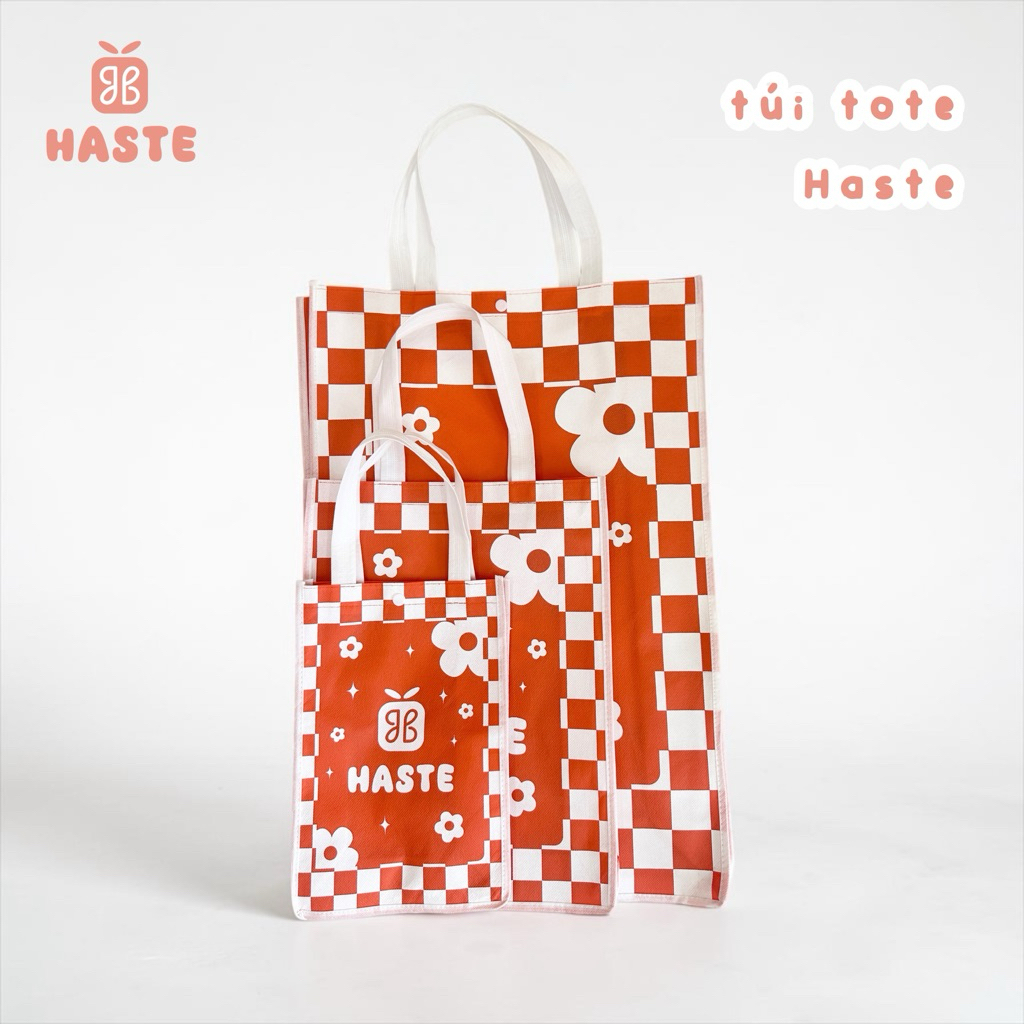 [QUÀ TẶNG] Túi Tote Haste Vải Không Dệt Màu Cam Cà Rốt Hoạ Tiết Đáng Yêu Dễ Thương Phong Cách Quà Tặng Thời Trang