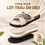 Dép đế trấu CORVIN CREST quai chéo da Microfiber khóa kim loại đế đệm cao su form công thái học mặt lót da chống thấm
