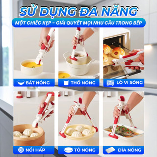 Kẹp Gắp Đồ Nóng Silicon Chống Trượt - Kẹp Gắp Bát Đĩa Nóng An Toàn Cho Lò Vi Sóng, Lò Nướng