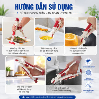 Kẹp Gắp Đồ Nóng Silicon Chống Trượt - Kẹp Gắp Bát Đĩa Nóng An Toàn Cho Lò Vi Sóng, Lò Nướng