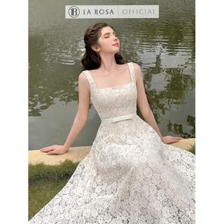 Đầm Dự Tiệc 2 Dây Sang Chảnh La Rosa Đầm Dáng Dài Chiết Eo Đính Nơ Tiểu Thư T465