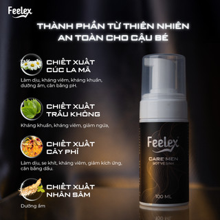 [Hàng VIP] Bọt vệ sinh nam giới Feelex Care Men làm sạch sâu, khử mùi ngăn ngừa nấm ngứa hương nước hoa 100ml