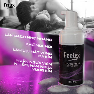 [Hàng VIP] Bọt vệ sinh nam giới Feelex Care Men làm sạch sâu, khử mùi ngăn ngừa nấm ngứa hương nước hoa 100ml