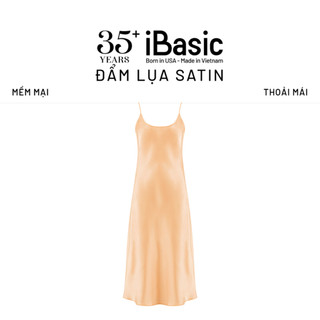Váy ngủ lụa satin iBasic hai dây phom suông dài SW073