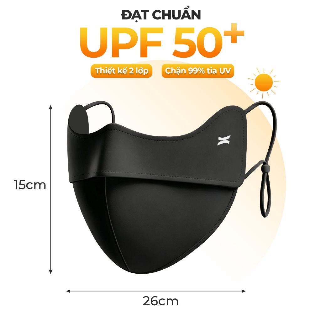 Khẩu Trang Chống Nắng UPF50+ Chống UV UPPER YOU Chất Lụa Băng Mịn Mát Thoáng Khí - FM03