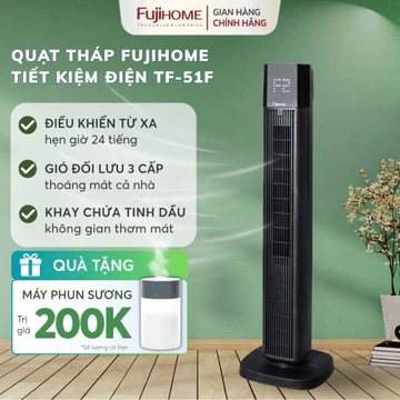 Quạt tháp điều khiển từ xa TF-51F Nhập Khẩu FUJIHOME cao cấp, quạt trụ đứng 45W màn LED cảm ứng