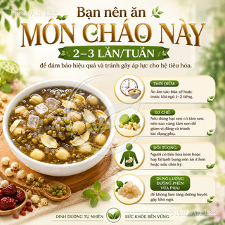Cháo an thần ngủ ngon, thanh nhiệt mát gan,giải nhiệt mùa hè, set cháo thơm mát cho cả gia đình