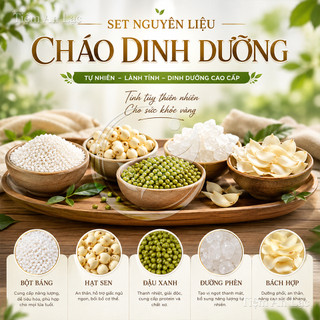 Cháo an thần ngủ ngon, thanh nhiệt mát gan,giải nhiệt mùa hè, set cháo thơm mát cho cả gia đình