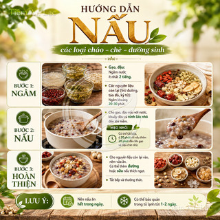 Cháo an thần ngủ ngon, thanh nhiệt mát gan,giải nhiệt mùa hè, set cháo thơm mát cho cả gia đình