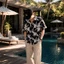 Áo Sơ Mi Lụa Họa Tiết Loang Khói, Cuban Shirt Chất Lụa Tuyết Mềm Mịn, Thoáng Mát, Thấm Hút, Chống Nhăn - Size 50-100kg