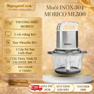 Máy Xay Đa Năng MORICO MM5001-3 Cấp Độ Xay-2 Lưỡi Dao 6 Cánh và 4 Cánh Tặng 2 Cối-Bảo Hành 12 Tháng