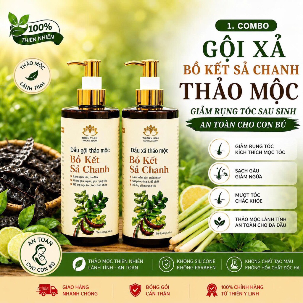 Dầu gội Bồ kết sả chanh 500ml/chai