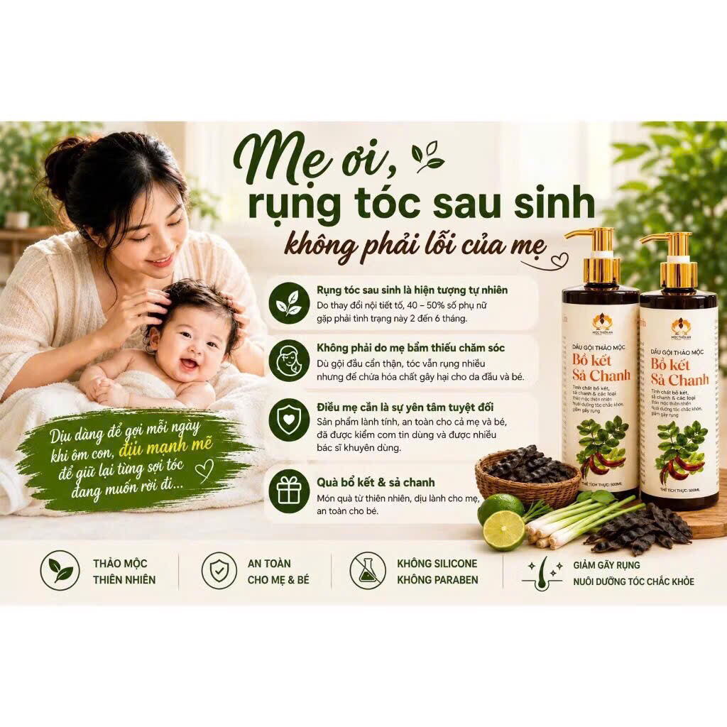 Dầu gội Bồ kết sả chanh 500ml/chai
