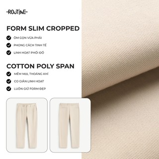 Quần Dài Nam Kaki Form Slim Cropped - Routine 10S25PCA018