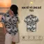 Áo Sơ Mi Lụa Họa Tiết Vẽ Làng Quê, Cuban Shirt Chất Lụa Tuyết Mềm Mịn, Thoáng Mát, Thấm Hút, Chống Nhăn - Size 50-100kg