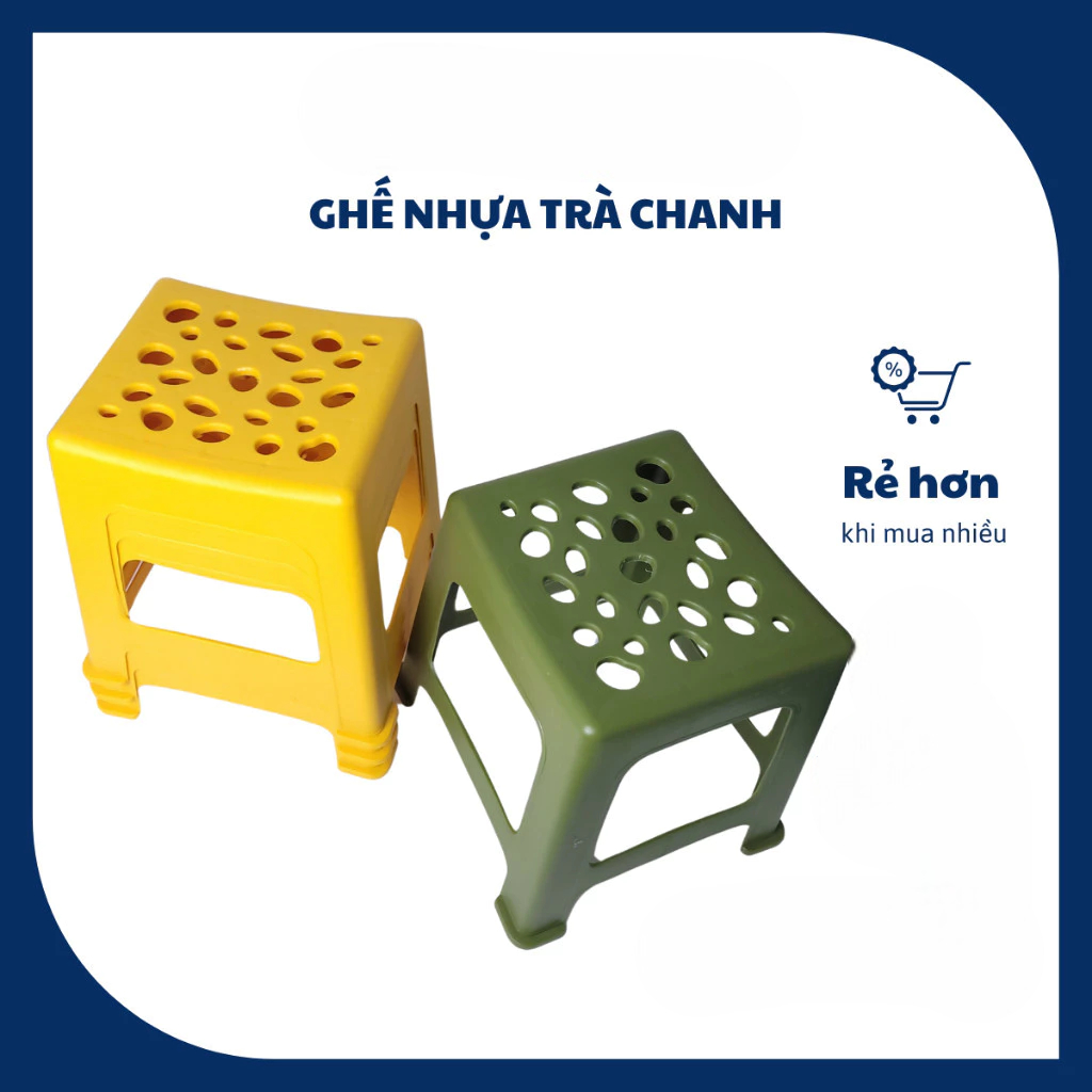 [FURNI HOME] Ghế nhựa trà chanh, ghế đẩu màu xanh, vàng, cam Gia Long ngồi quán nướng, trà sữa, trà chanh vỉa hè