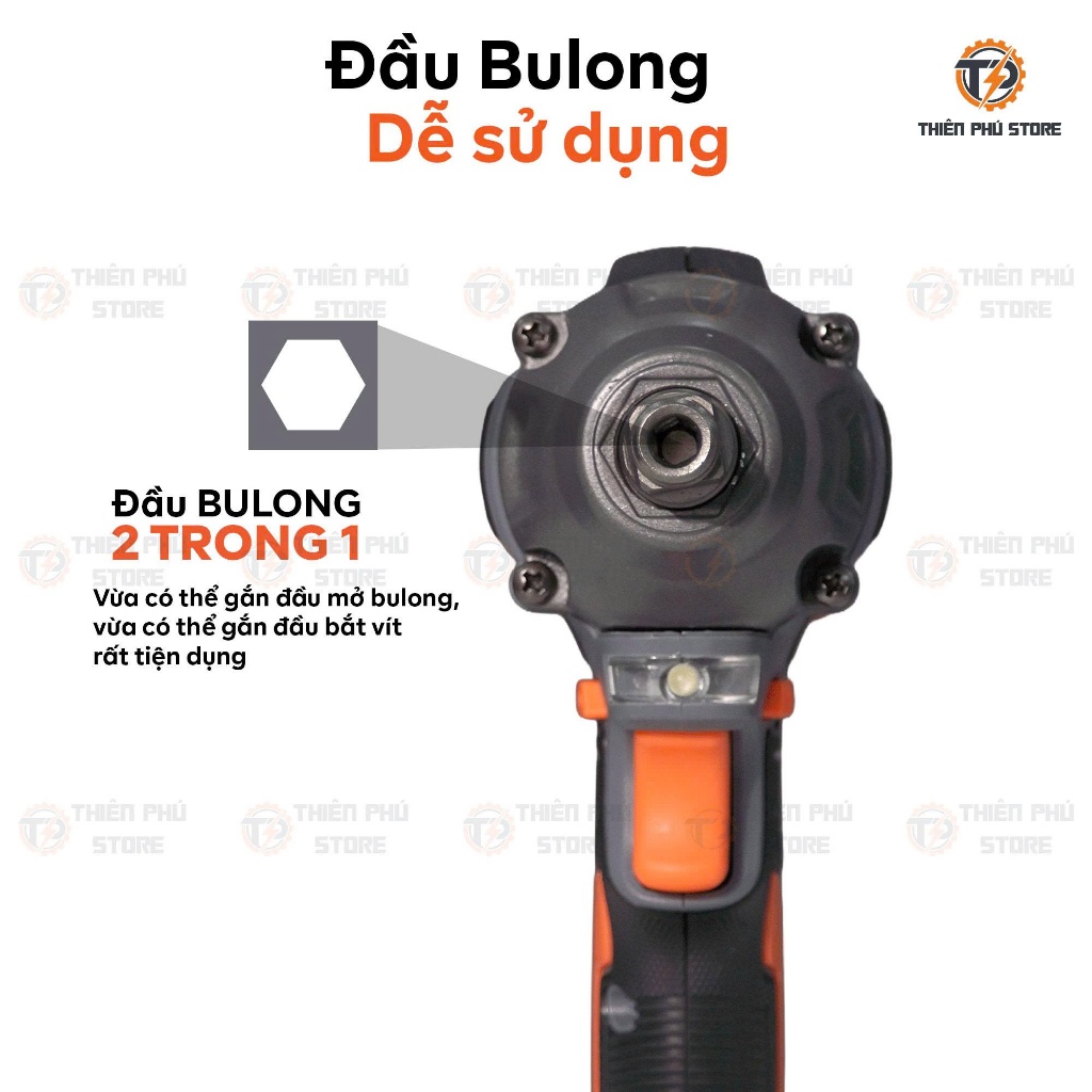 Thân Máy Siết Bulong GREEKMAN GR-MC350BL | Lực Siết 350Nm | Động Cơ Không Chổi Than | Đầu 1/2 Inch | Đa Năng Chính Hãng