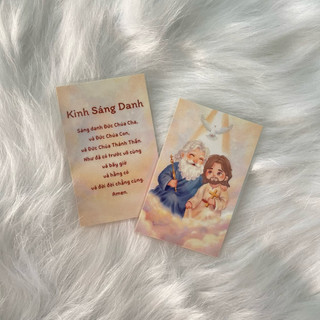 [KatinTown - Hàng Thiết Kế] Kinh Công Giáo - Thẻ Kinh Sáng Danh Song Ngữ Nhỏ Gọn - In 2 Mặt Ép Plastic