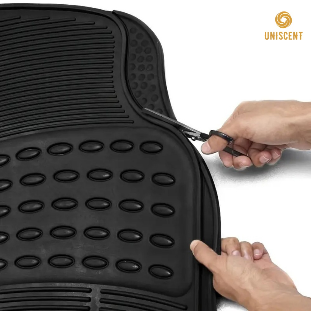 Thảm Lót Sàn Ô Tô/Thảm Sàn Ô Tô Silicon Đen Bóng/ Xám Cao Cấp - 5 Miếng