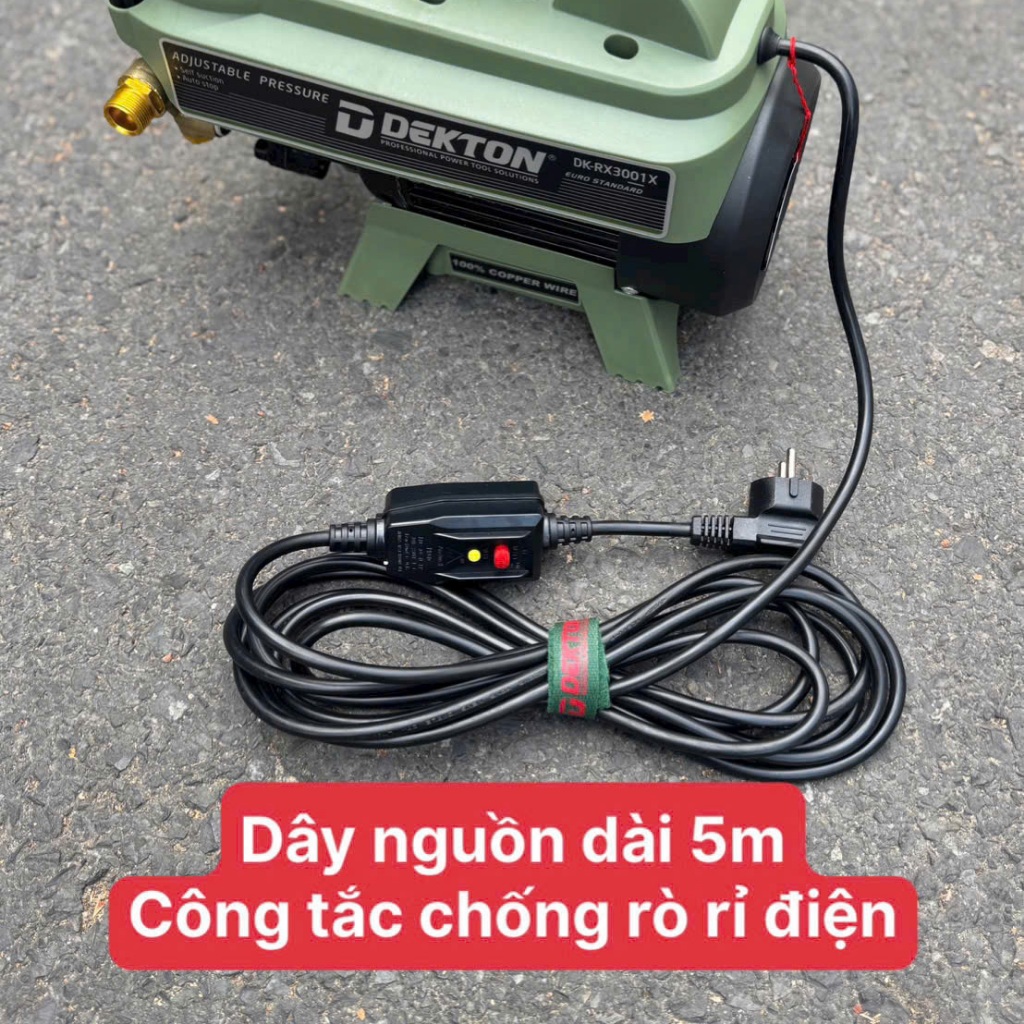 Máy Rửa Xe Áp Lực Cao Dekton DK-DK-RX3001X Công Suất 1350W Có Chỉnh Áp Bản Lõi Đồng