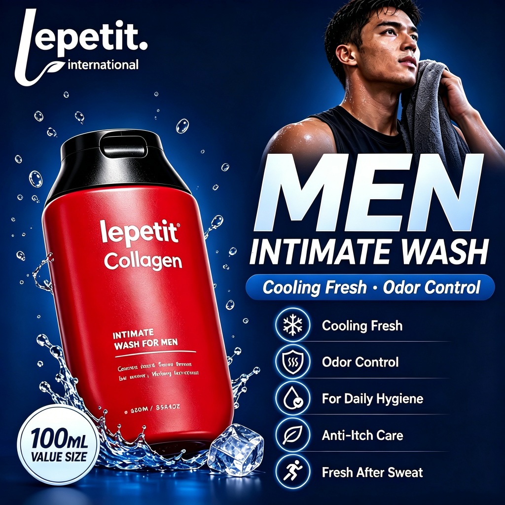 Chất lỏng chăm sóc nam Lepetit Collagen 100ml Hương thơm lâu dài, làm sạch sâu, mềm mại và mịn màng