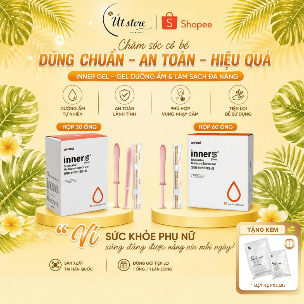 [CHE TÊN SP] Đũa Thần Inner Gel Wettrust Innergarm Disposable Multicare Essence, Gel Dưỡng Vùng Kín