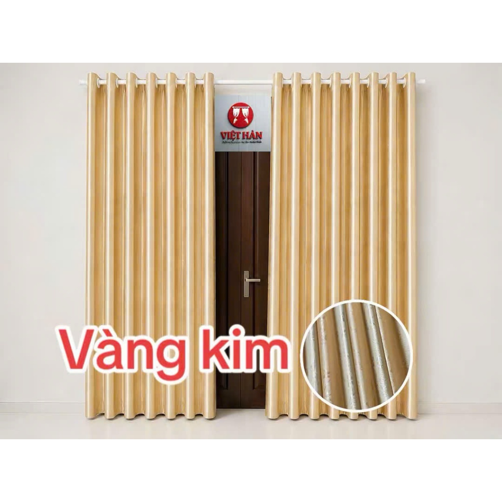 1 TẤM GẤM TRƠN MÀU VÀNG CHƯA CÓ CÂY TREO - TREO 1 TẤM MUA 1 TẤM _TREO 2 TẤM MUA 2 TẤM RÈM CỬA VIỆT HÀN