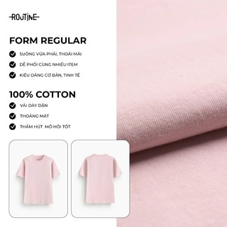 Áo Thun Nữ Tay Ngắn Trơn 100% Cotton Form Regular - Routine 10S24TSSW001