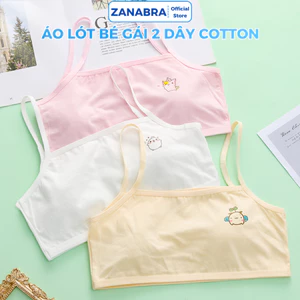 Áo Lá Cho Bé Gái Không Đệm Co Giãn Thoải Mái - Áo Lót Học Sinh Cotton Họa Tiết Đáng Yêu ZANABRA B402