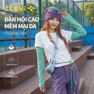 ZEENi áo nữ coolmate quần áo áo thể thao đồ thể thao Áo thun dài tay kẻ sọc dành cho nữ Thể thao ngoài trời thời