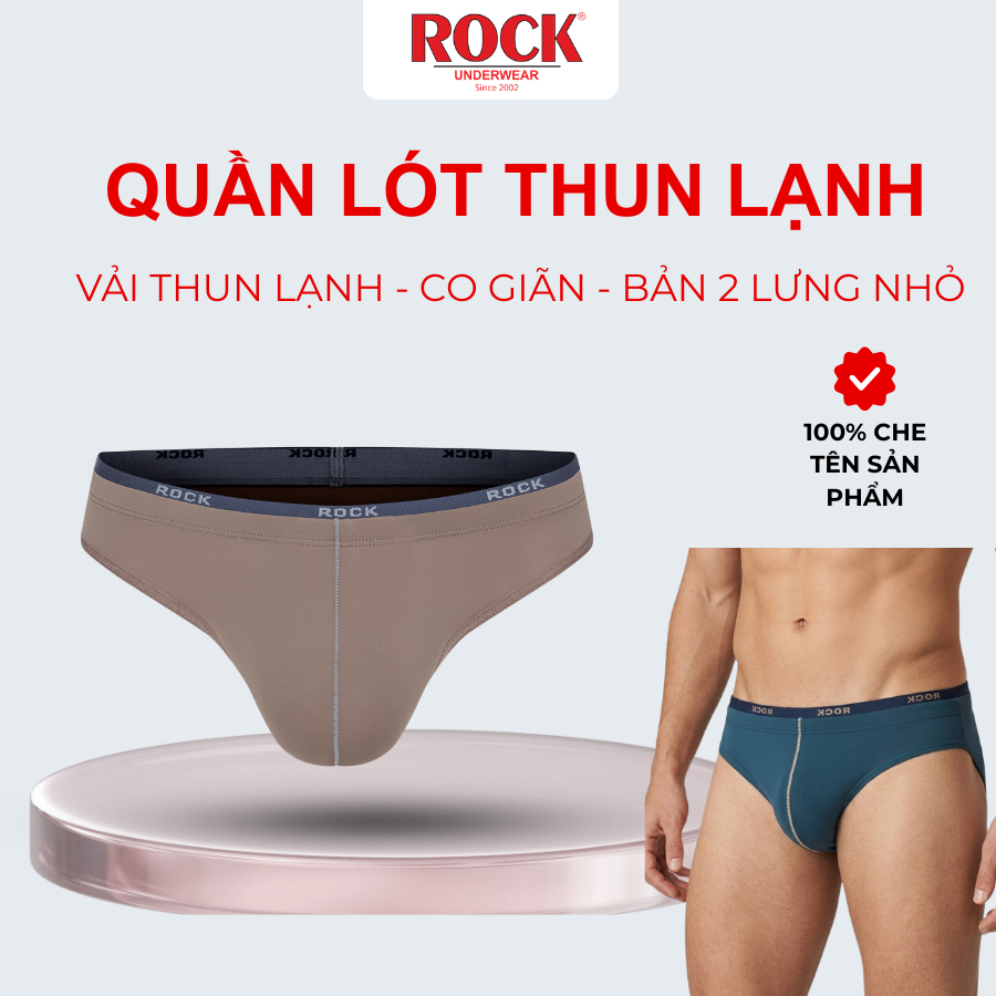 Quần lót nam cao cấp ROCK UNDERWEAR 1102 thun lạnh thoáng mát thấm hút tốt, không cấn bụng