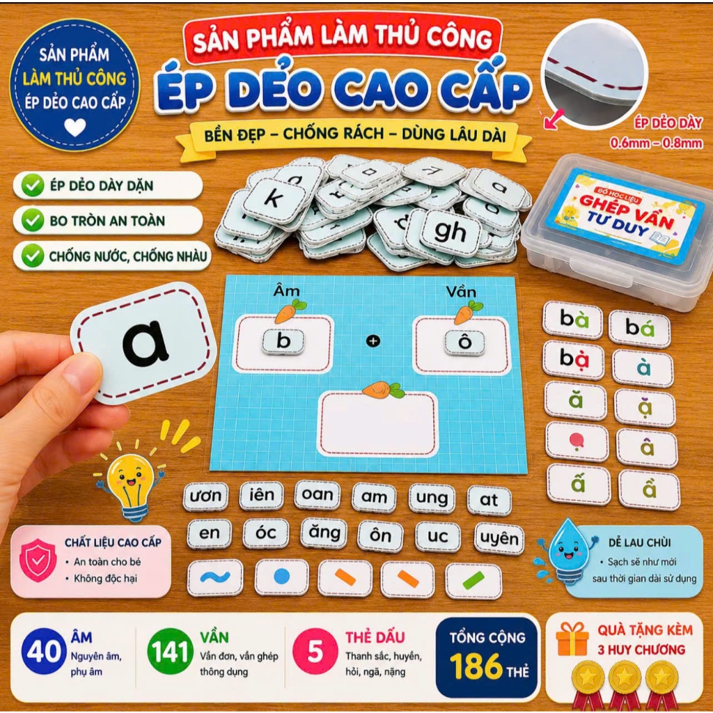 Học Liệu Ghép Vần Tư Duy -  Dành Cho Các Bé Đang Trong Quá Trình Học Đánh Vần