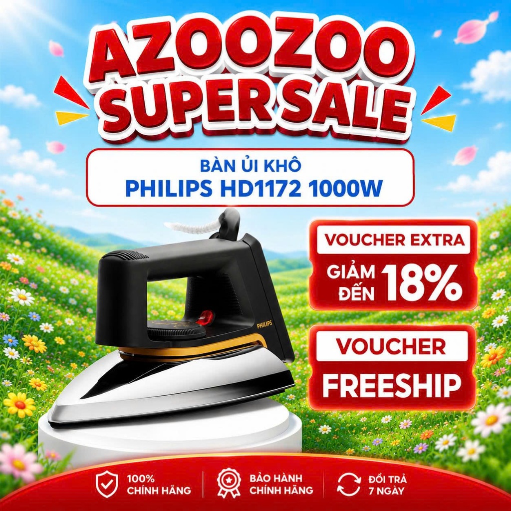 Bàn Ủi Philips HD1172 - Bảo Hành Chính Hãng 2 Năm