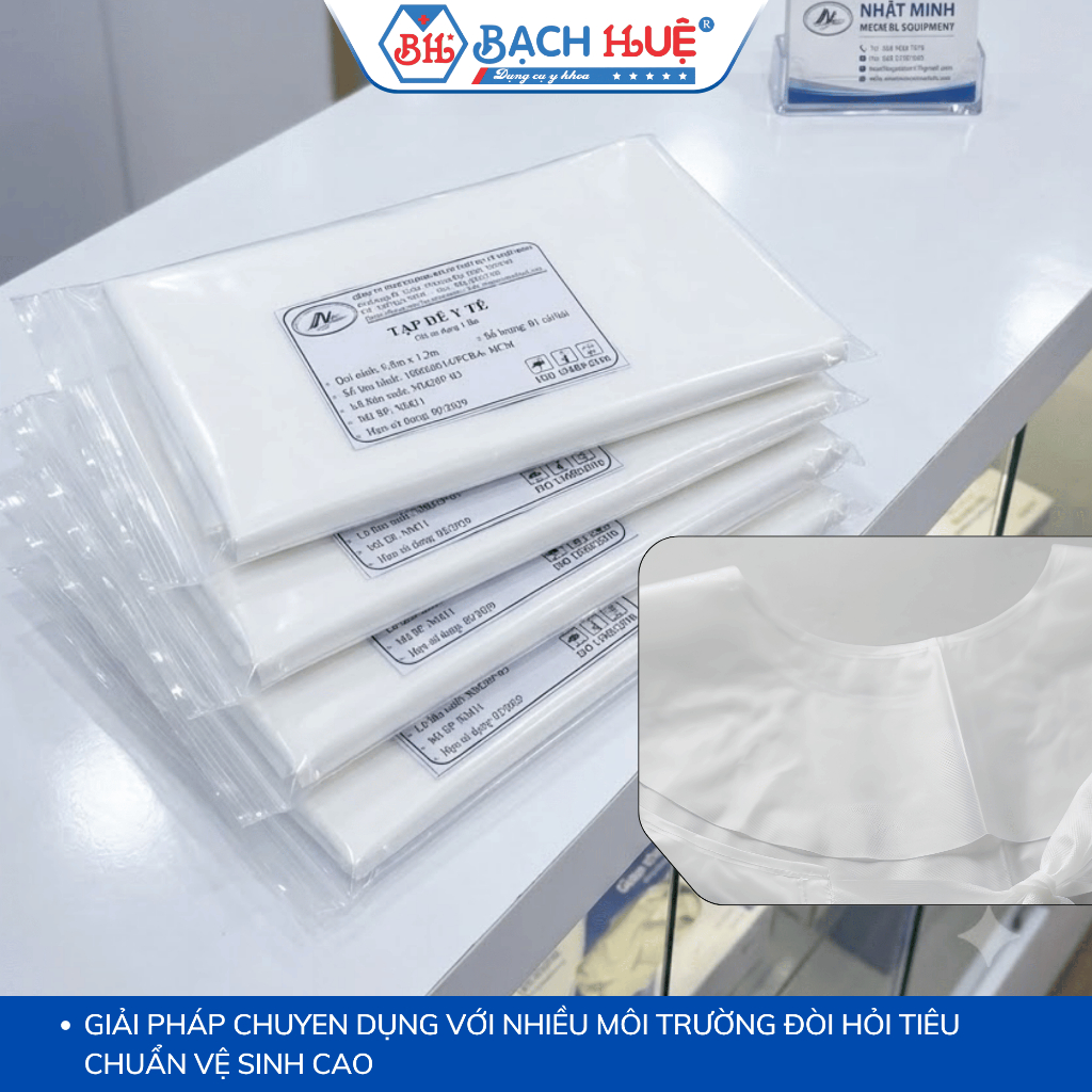 Combo 50 Cái Tạp Dề Y Tế Nylon 80cm x 120cm – Tạp Dề Nhựa Dùng Một Lần Chống Thấm Cho Spa, Thẩm Mỹ