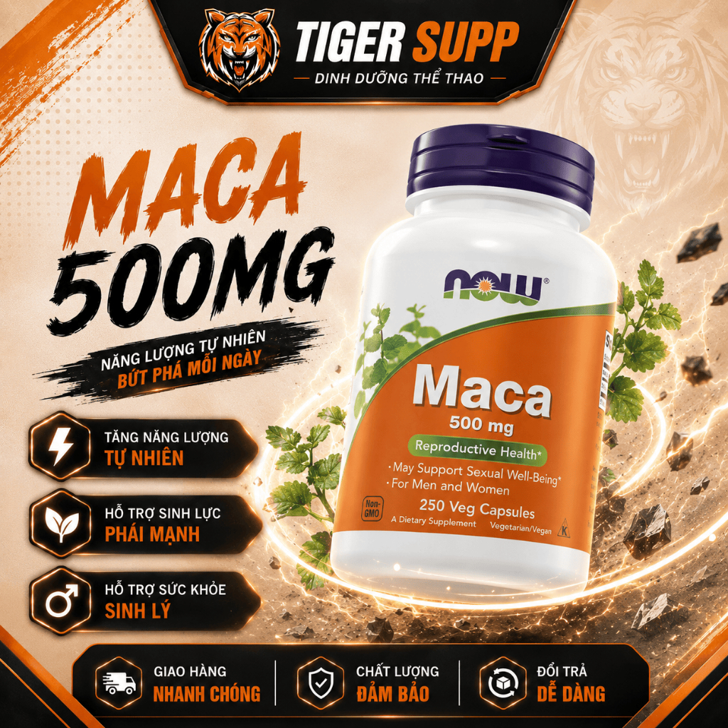 NOW Maca Root Extract 250 Viên – Hỗ Trợ Sinh Lý, Tăng Sức Bền & Dẻo Dai