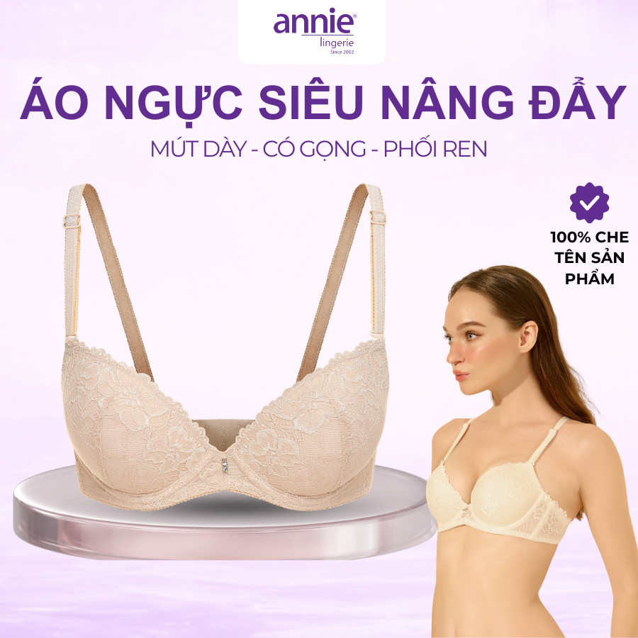 Áo Ngực Phối Ren Mút Dày Siêu Push-Up annie bra 8125 Chất Liệu Cao Cấp Thoáng Khí Mềm Mại
