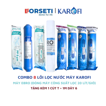 Trọn bộ 8 lõi lọc nước Karofi chính hãng dùng cho máy lọc nước Karofi E8RO ( dùng màng RO 100)