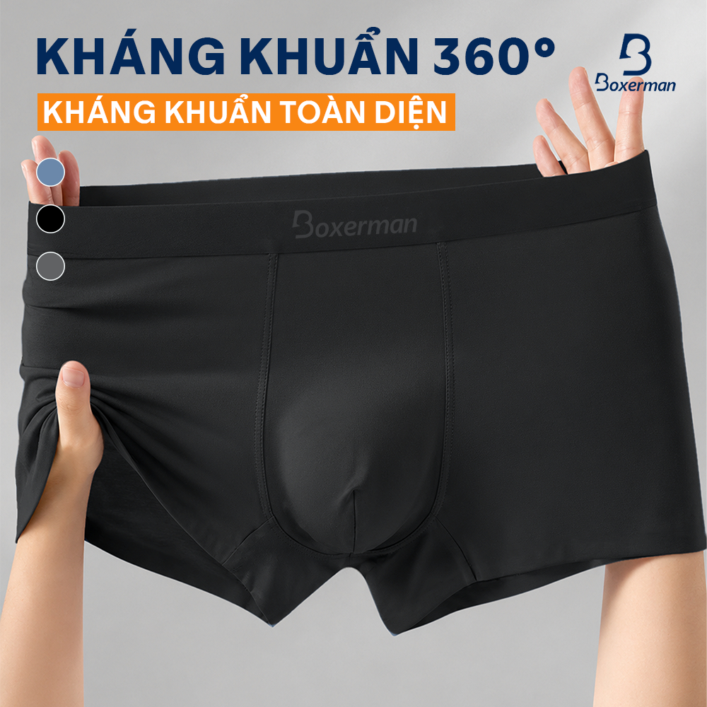 Combo 3 Quần boxer nam NATURAL cao cấp thoáng khí gỗ sồi mềm mại kháng khuẩn BOXERMAN