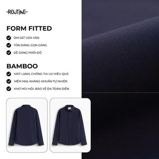 Áo Sơ Mi Tay Dài Nam Trơn Vải Bamboo Cao Cấp Form Fitted - Routine 10F24SHL070