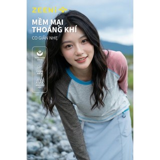 ZEENi 2 lựa chọn màu sắc Áo dài tay chống nắng thời trang dành cho nữ Áo nỉ Thể thao ngoài trời Chống tia UV áo sọc