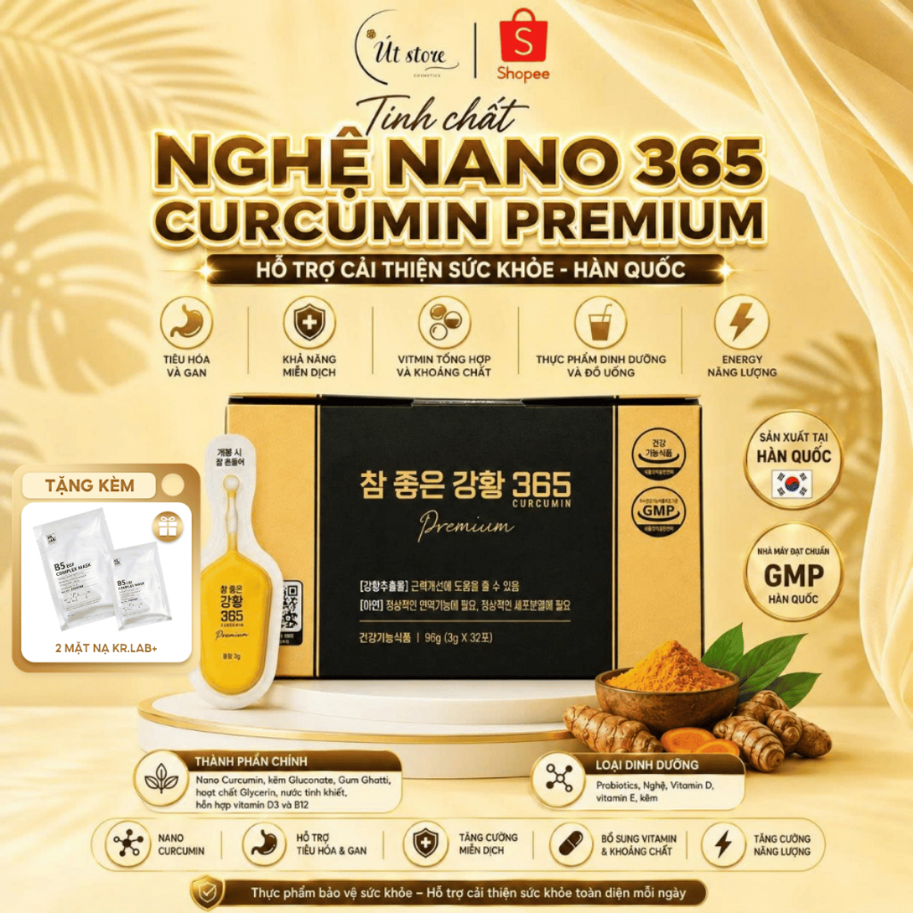Tinh Chất Nghệ Nano 365 Curcumin Premium Hàn Quốc Hỗ Trợ Cải Thiện Sức Khoẻ