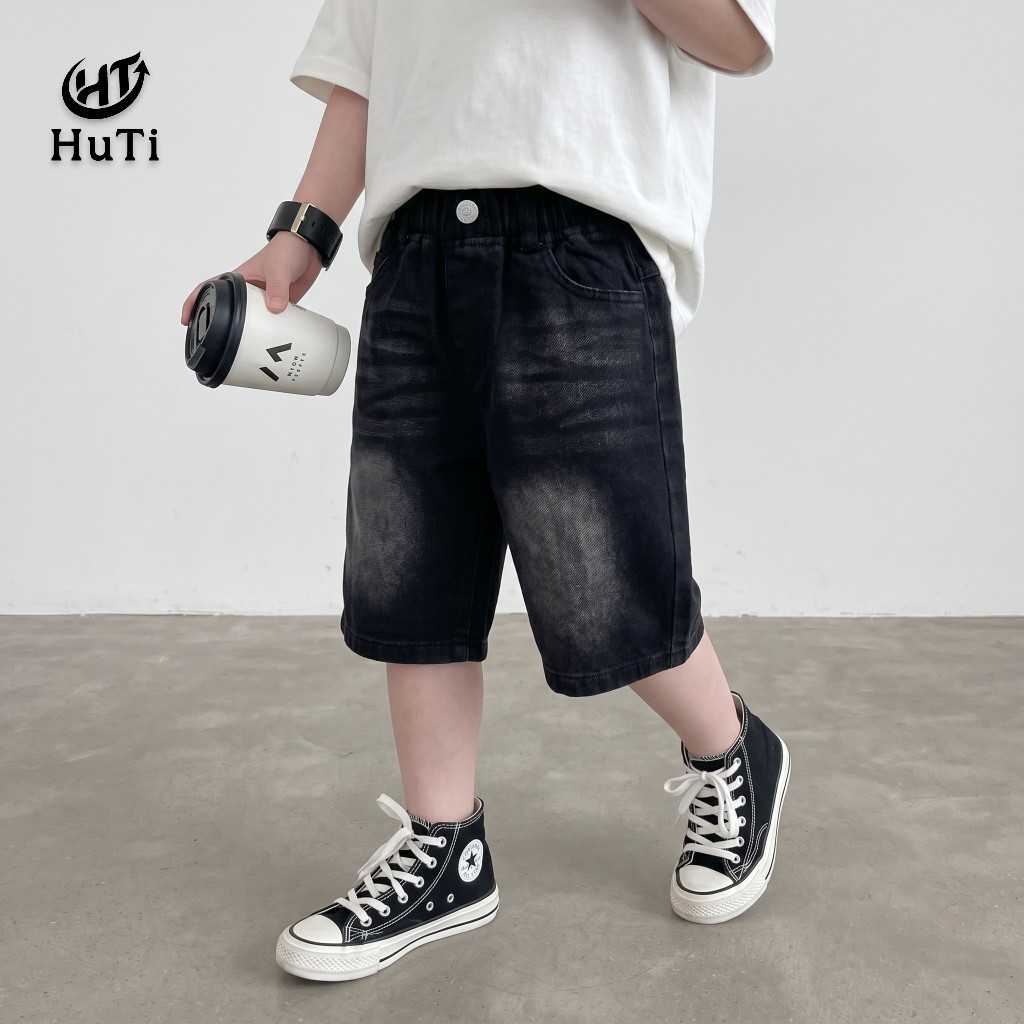 Quần Short Jeans HuTi Kids Cho Bé - Quần Đùi Lửng Thời Trang Cao Cấp Cho Bé Trai Bé Gái (10-38kg)