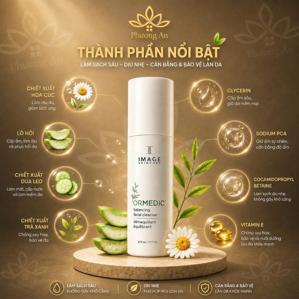 Sữa Rửa Mặt IMAGE Ormedic Balancing Facial Cleanser Làm Sạch Dịu Nhẹ Cân Bằng Da 177ml
