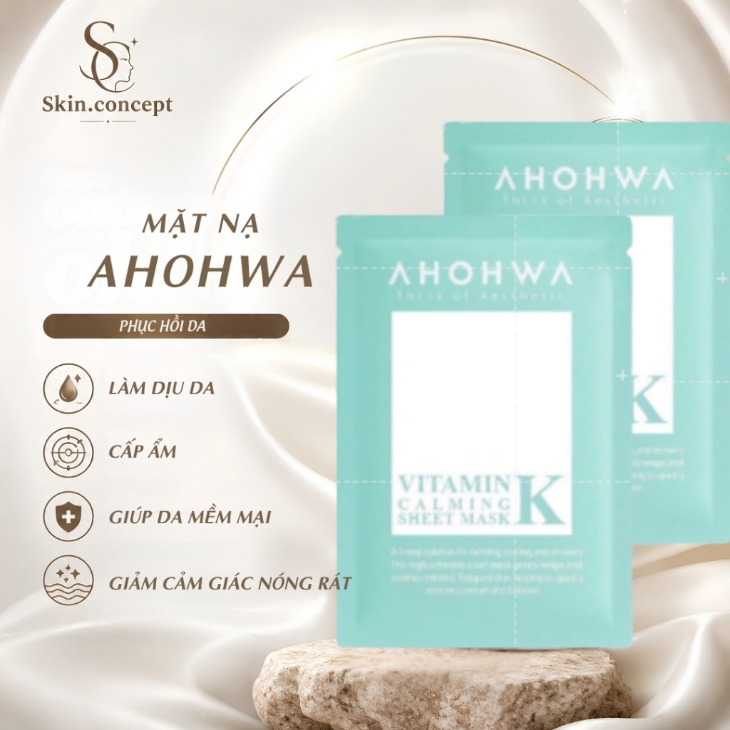 Mặt Nạ AHOHWA Vitamin K Calming Mask Cấp Ẩm Phục Hồi