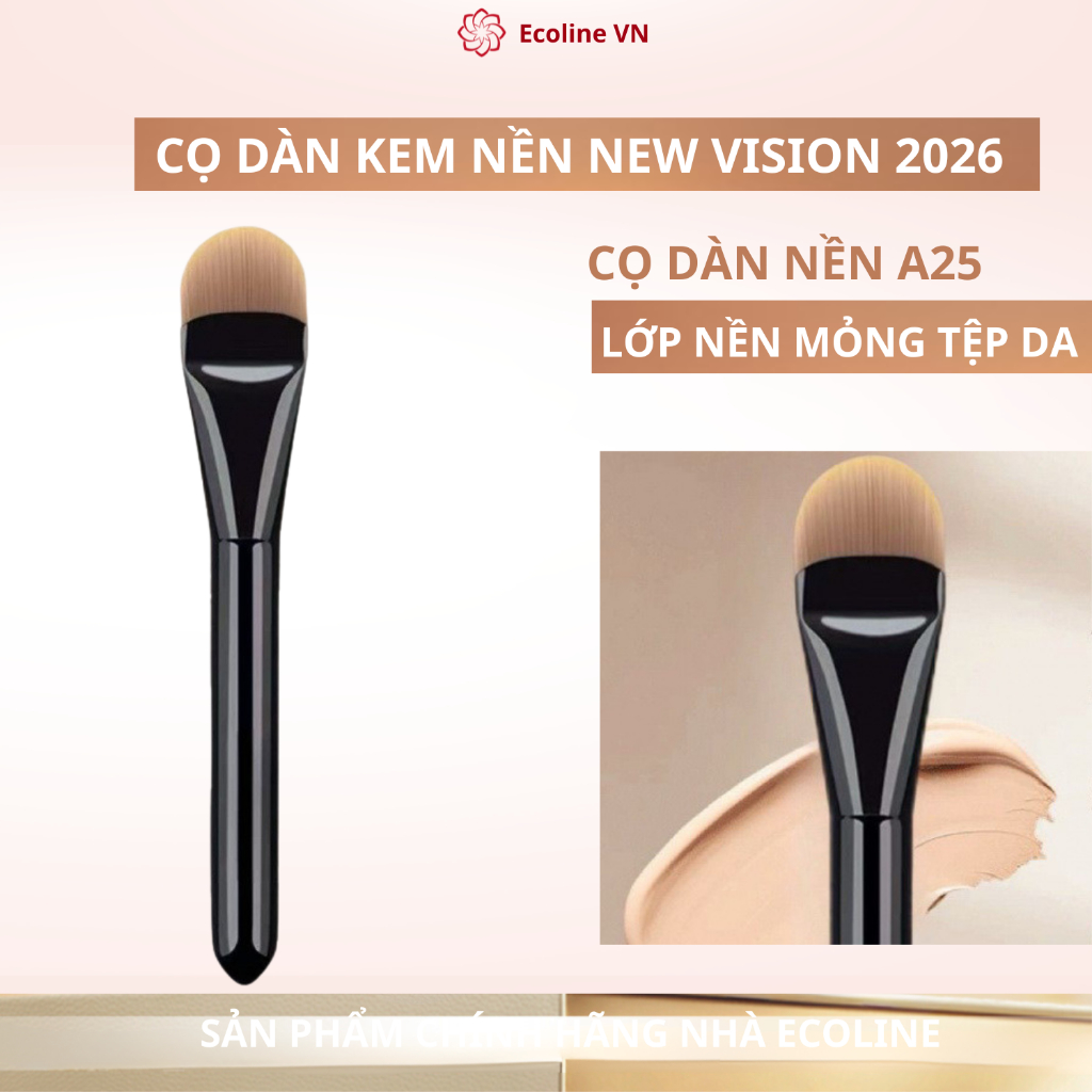 Cọ dàn kem nền đầu dẹt cực mỏng cho lớp nền mềm mịn tự nhiên bản mới 2026