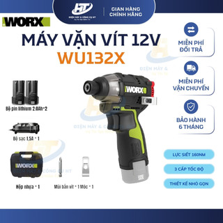 Máy vặn vít dùng pin 12V Worx WU132X-21 (2 Pin 2.0Ah & 1 Sạc)
