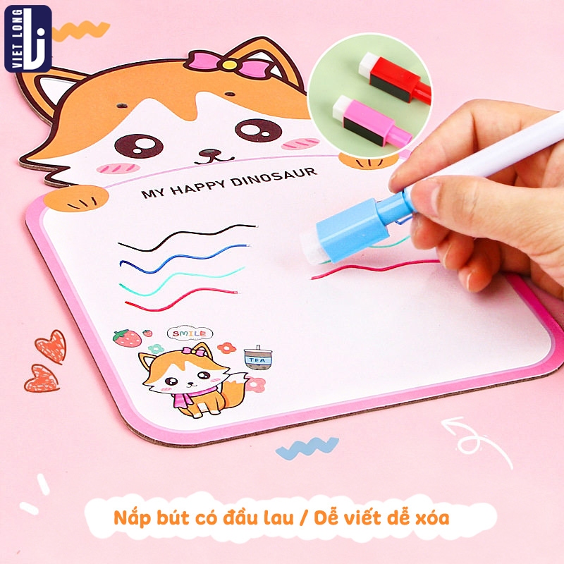 Bút Lông Viết Bảng - Combo 10 Cây 8 Màu Cho Bé Vẽ Tranh Sáng Tạo, Có Đầu Xóa Xóa Được Dễ Dàng Mực Không Dính Bảng Trắng