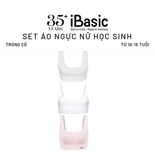 Set 3 Áo ngực nữ học sinh tròng cổ từ 10 tuổi đến 15 tuổi iBasic - Deal Độc Quyền